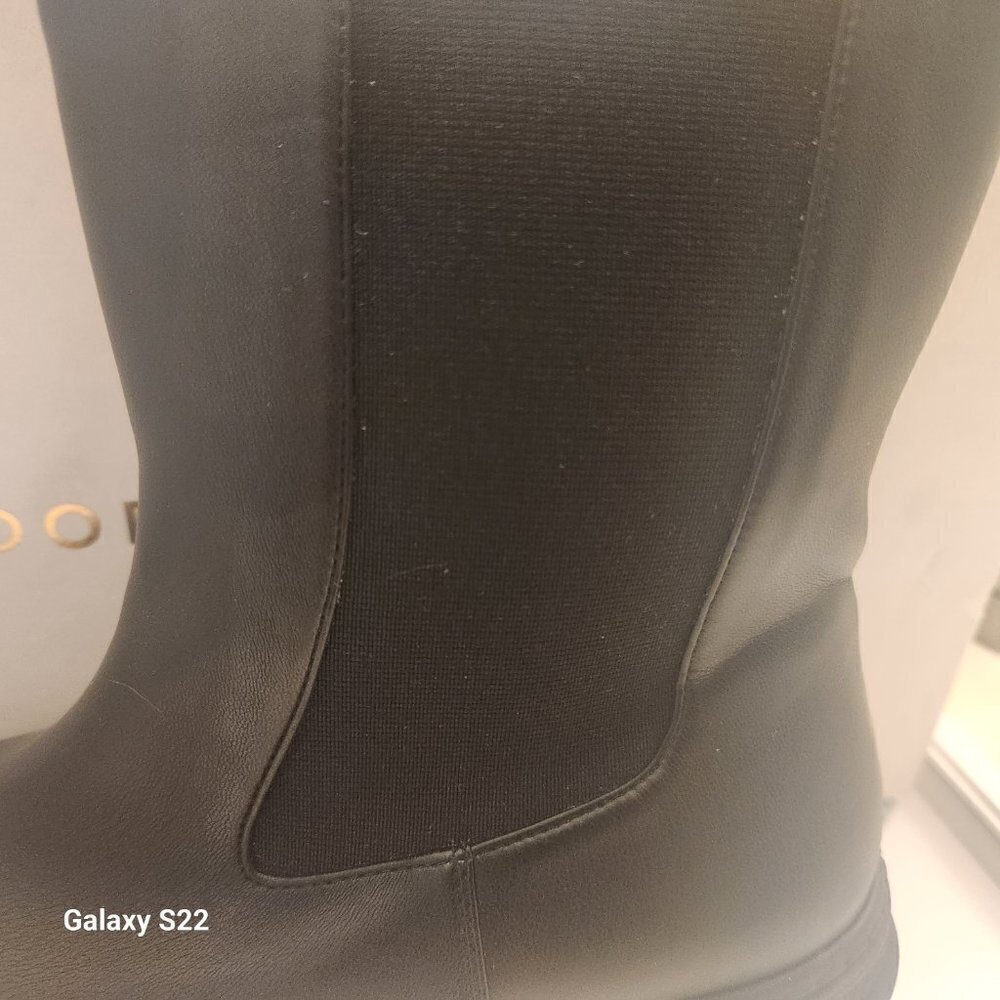 Good American Womens Booties Chunky Combat Black Leather Sz 7.5 NEW GAO36V-X - Picture 3 of 12
